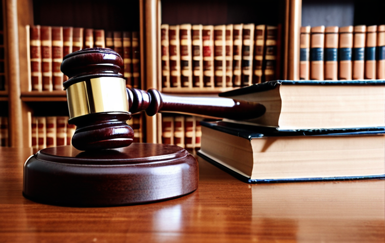 **Image of a gavel hitting a block in a courtroom. Focus on law books and documents in the background.**
*Prompt:* "Auction gavel striking block, surrounded by legal books and documents, strong focus on legal expertise and knowledge."