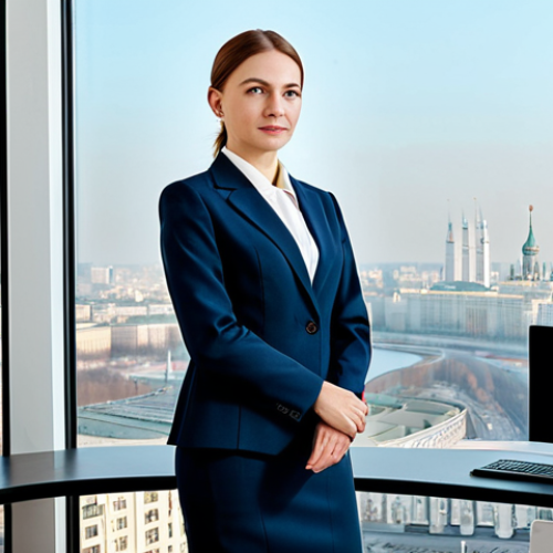 Business Professional**

"A confident businesswoman in a tailored, modest business suit, standing in a modern Moscow office with panoramic city views, fully clothed, appropriate attire, safe for work, perfect anatomy, natural proportions, professional corporate photography, high quality."

**