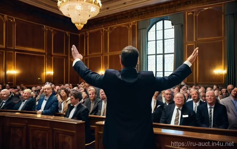 경매사 직업으로 성공한 유명인 사례 - **The Charismatic Conductor of Bids:**
"A dynamic, charismatic male auctioneer in his late 40s, ...